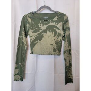 InuYasha Kagome Girls Crop Long-Sleeve Top Size S NEW WITH TAGS